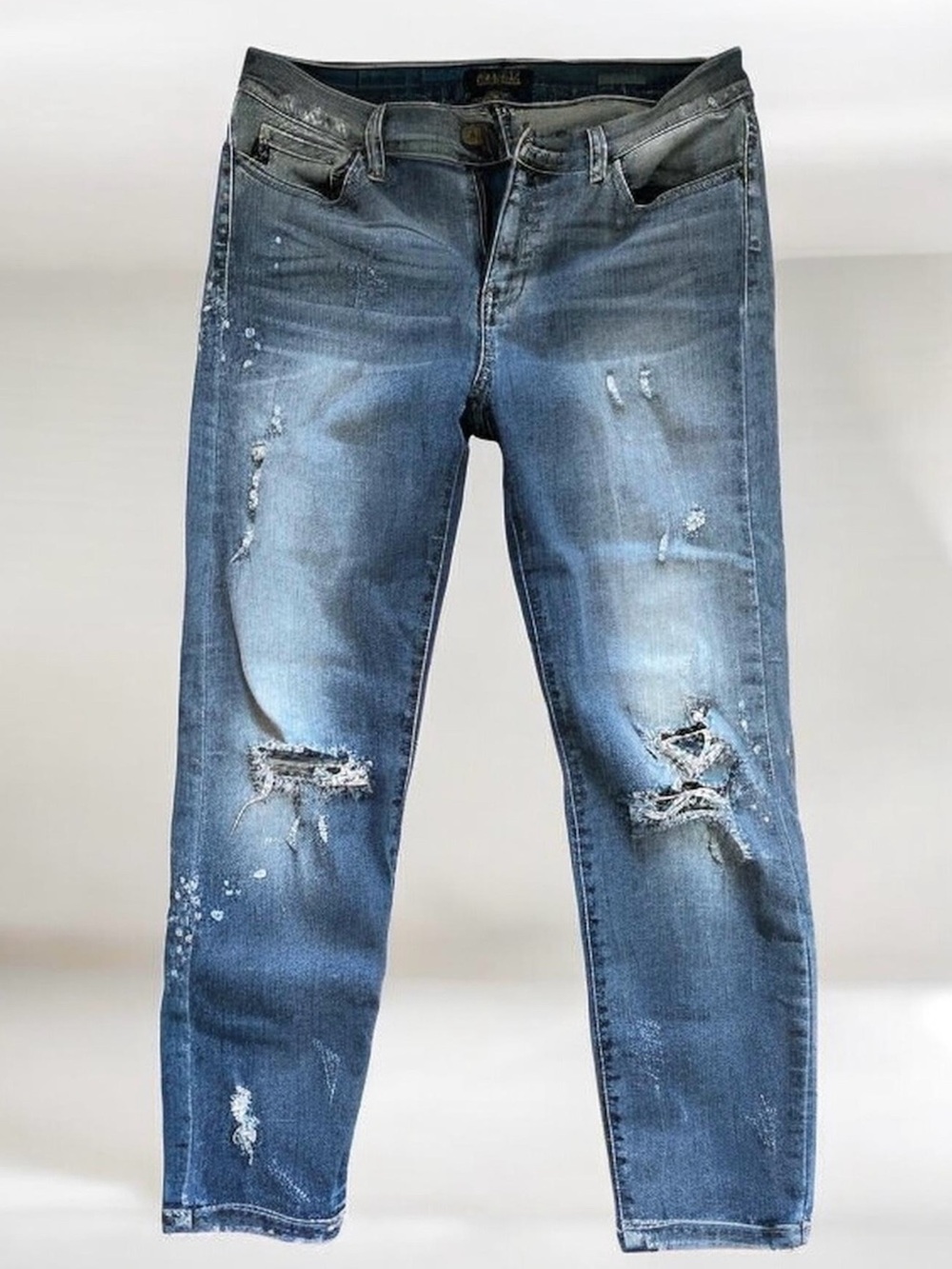 Judy Blue Distressed Medium Blue Relaxed Fit Jeans